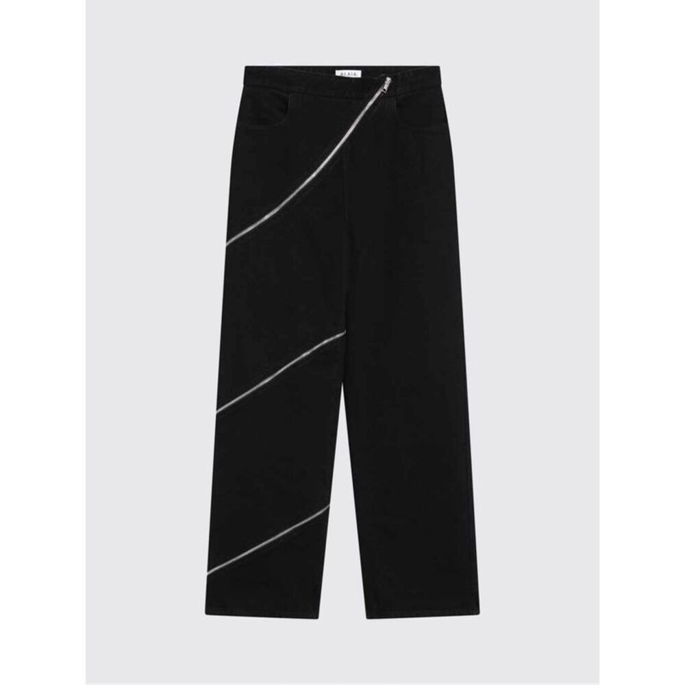 AlaiA Women Spiral Denim Jeans With Zip Alaia